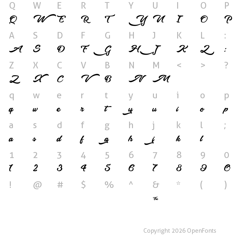Character Map of Walking in the Street Regular