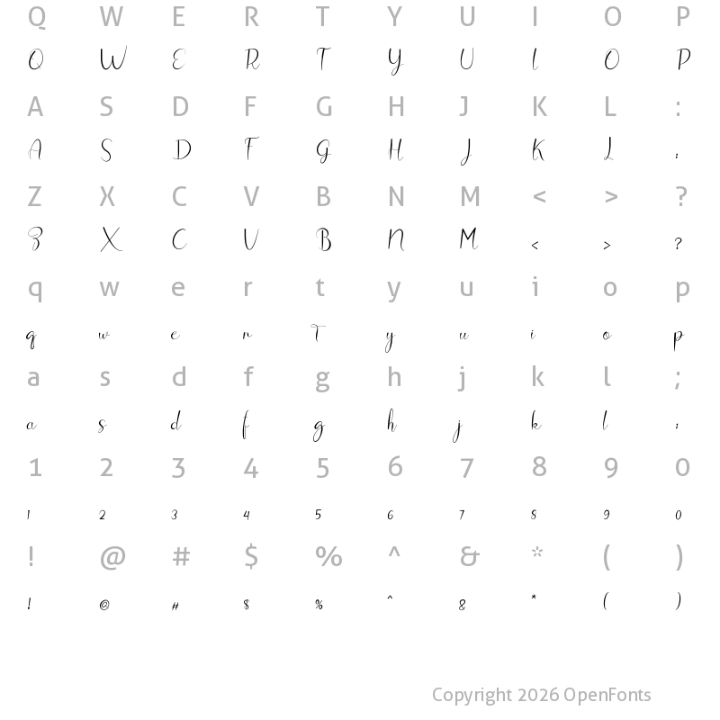Character Map of Walksilent Regular
