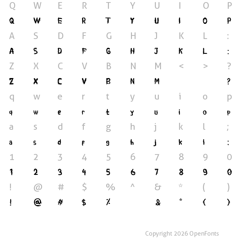 Character Map of Walktrought Regular