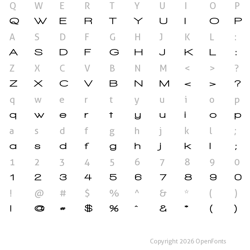 Character Map of Walkway Expand Black Regular