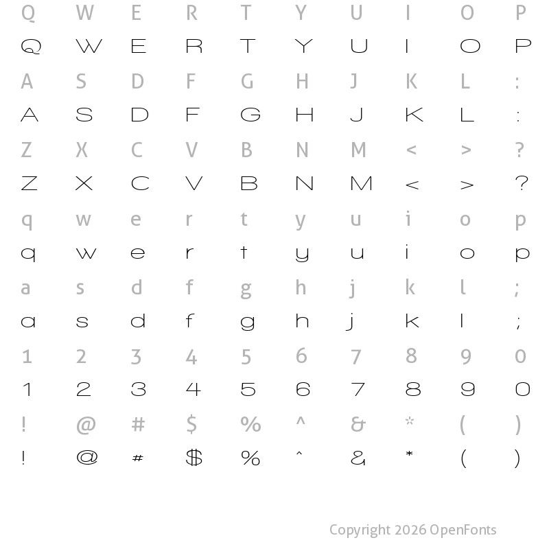 Character Map of Walkway Expand SemiBold Regular