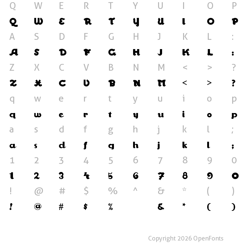 Character Map of Walrus Gumbo NF Regular