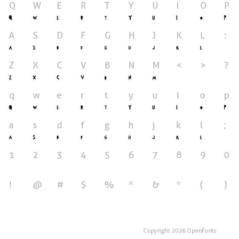 Character Map of Walter Goes To America Regular