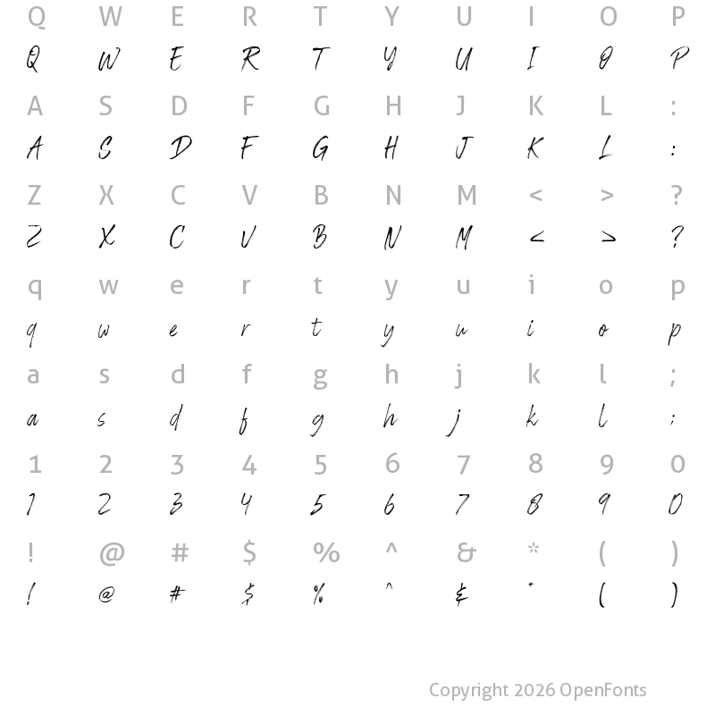 Character Map of Wandhen Regular
