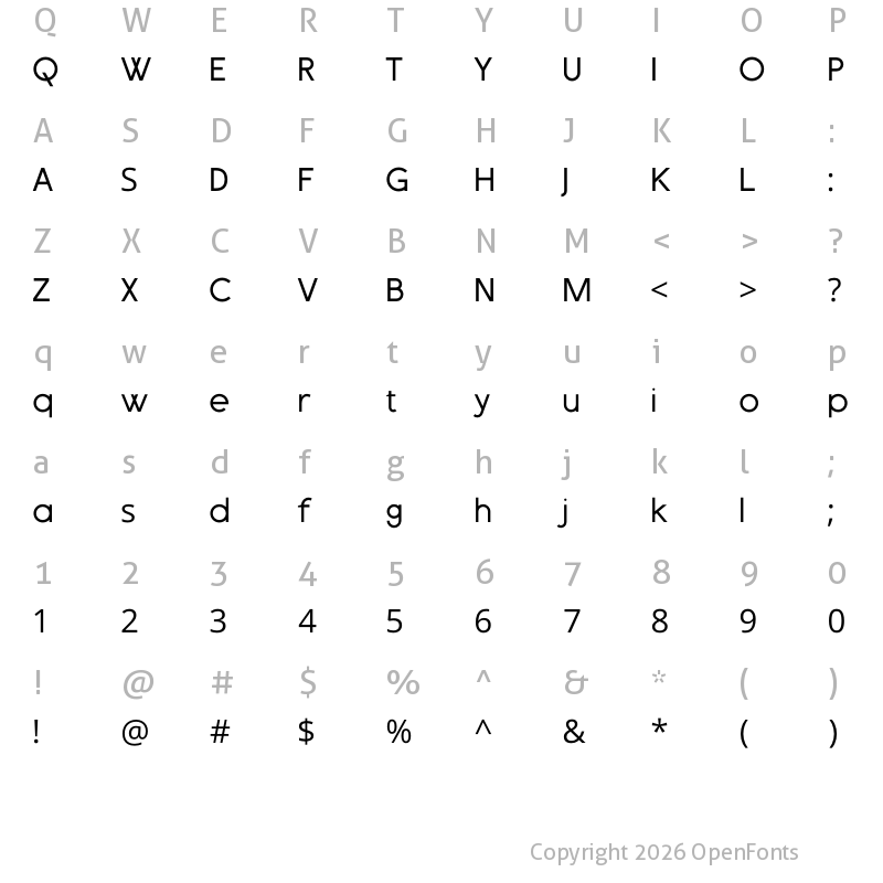Character Map of WARM STORIES Regular