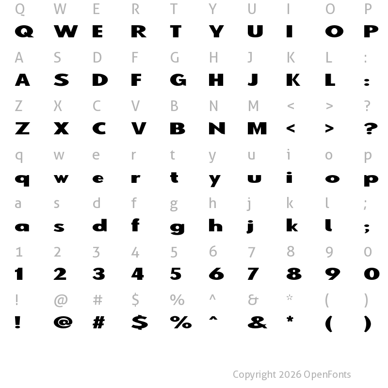 Character Map of Warszawa Regular