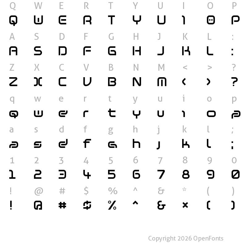 Character Map of Warzone97 Regular