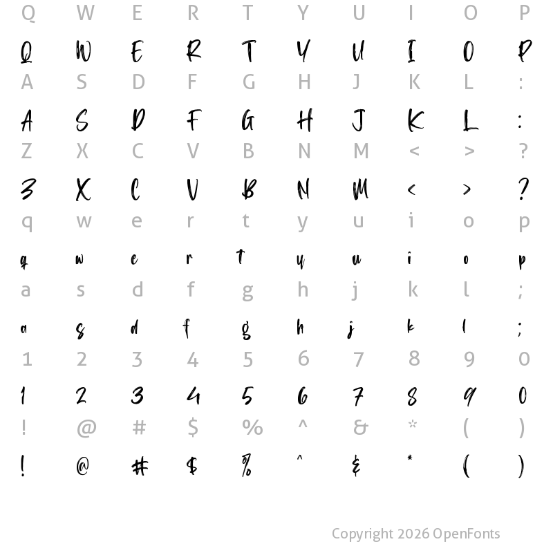 Character Map of Washington Lifestyle Regular