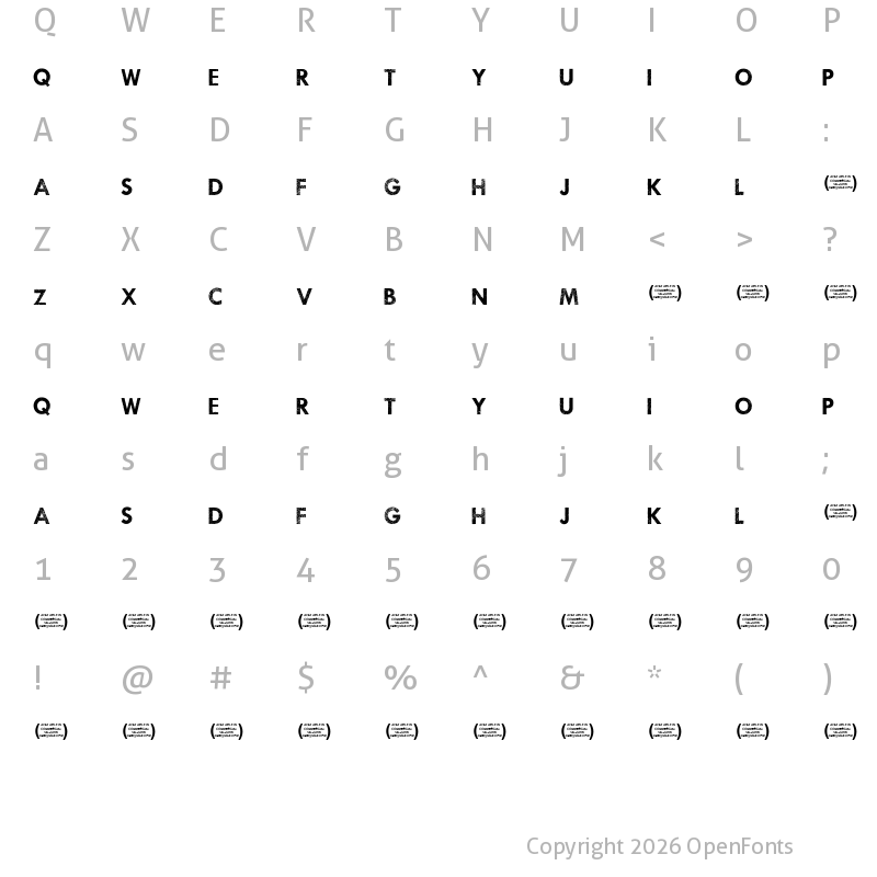 Character Map of Waukegan Hustle Regular