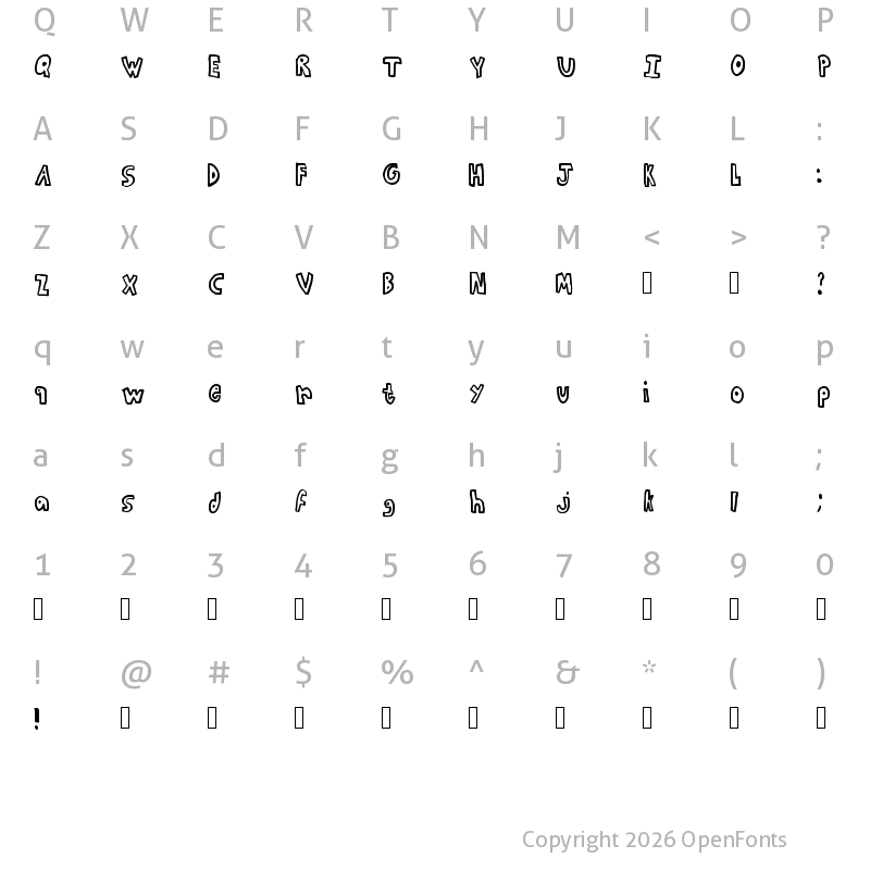 Character Map of Wave Blocks Regular