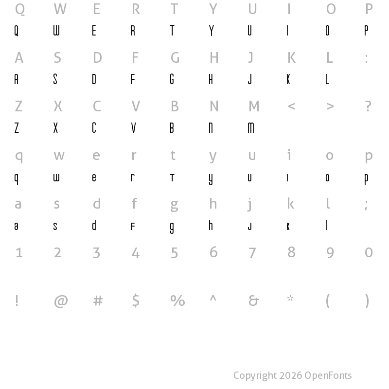 Character Map of wavecraft Regular