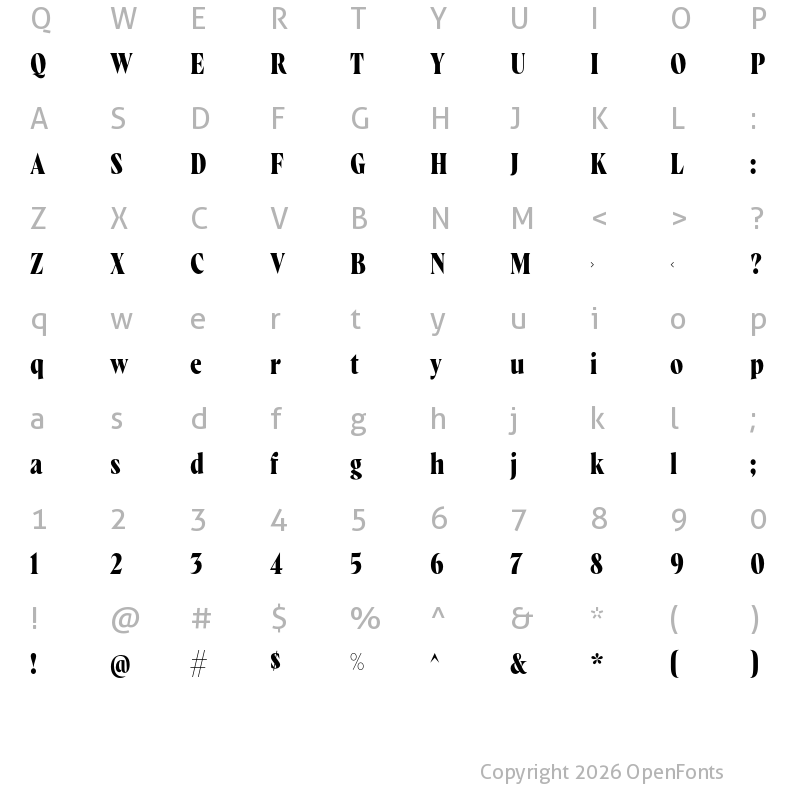 Character Map of Wayfinder CF Bold