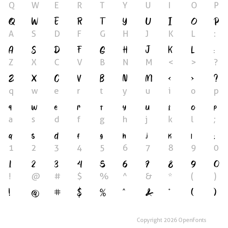 Character Map of Wayhem Regular