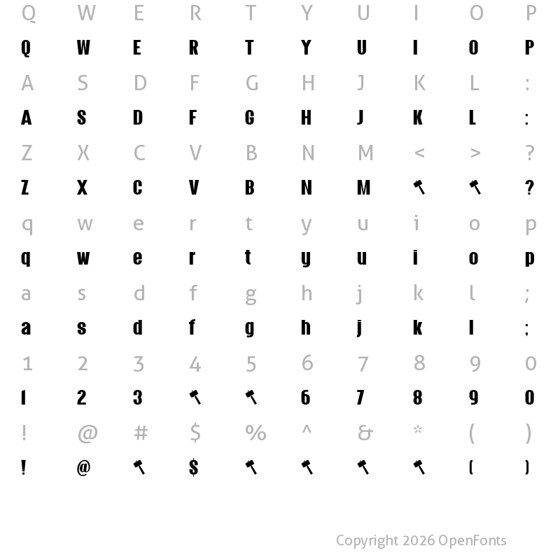 Character Map of Wayland DEMO Regular