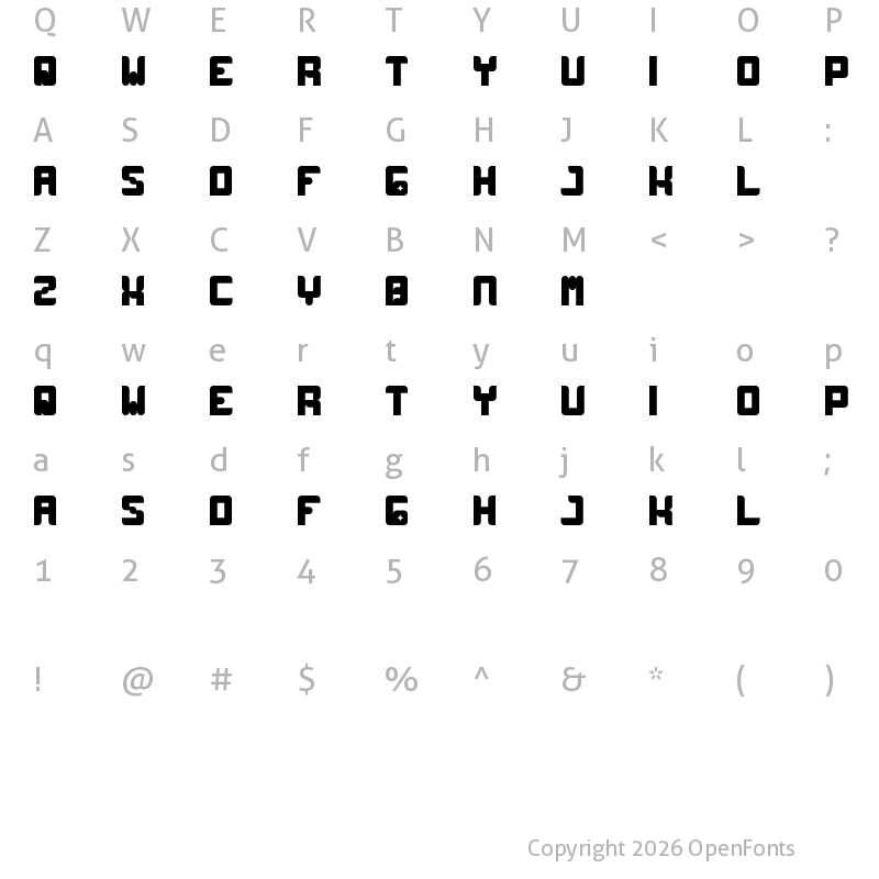 Character Map of wayner Regular