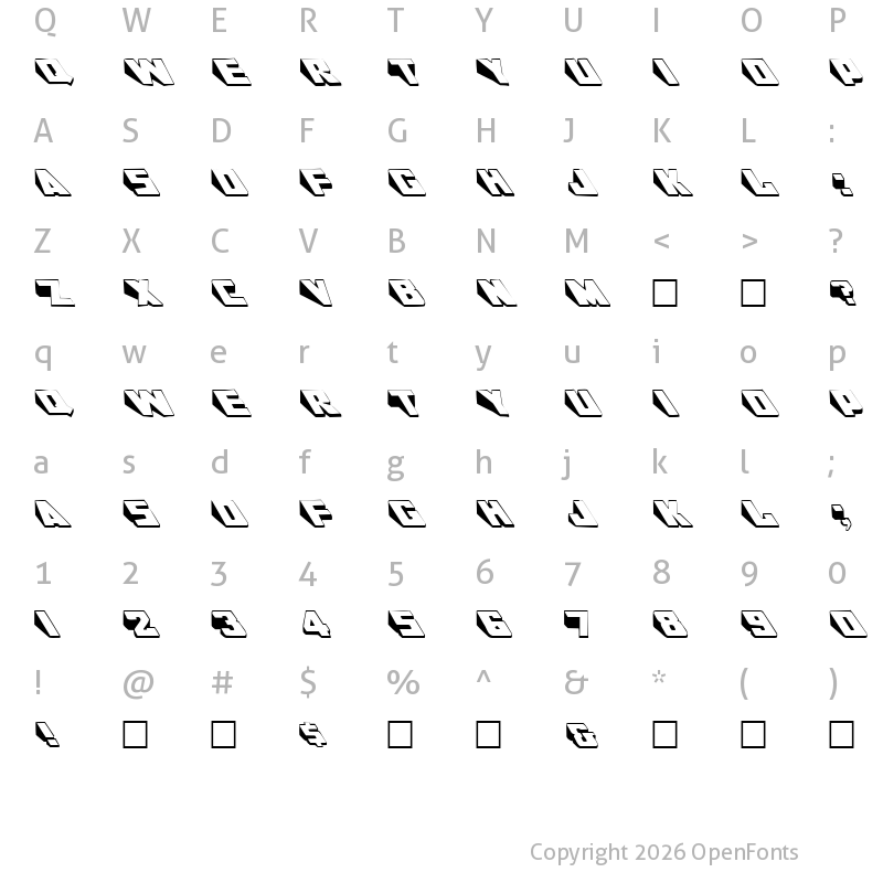 Character Map of Wedgie Regular