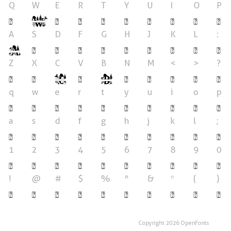 Character Map of Welcome Christmas (Monogram) Regular