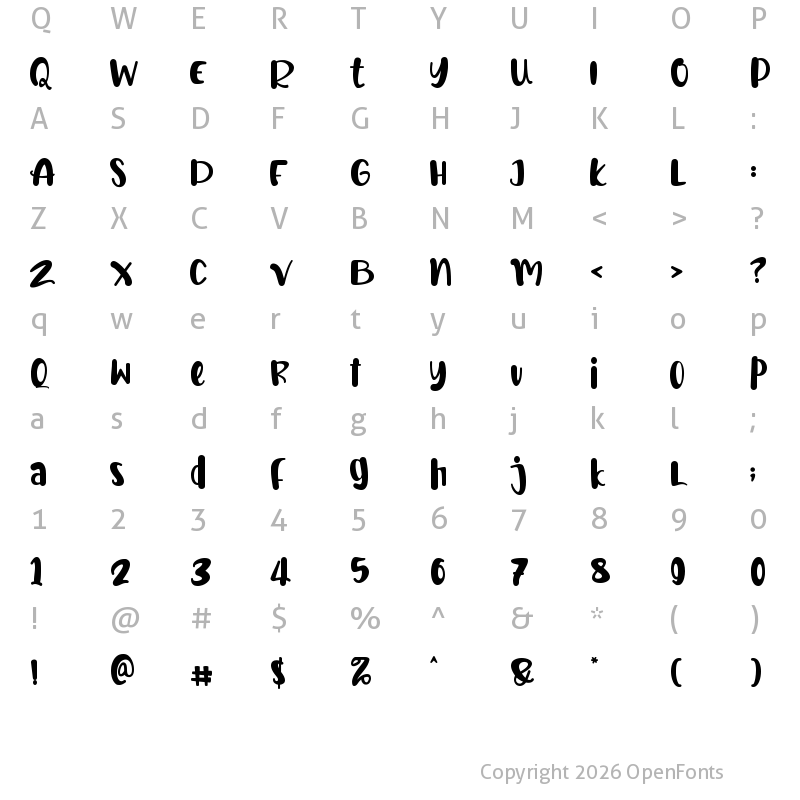 Character Map of Welcome Summer Regular