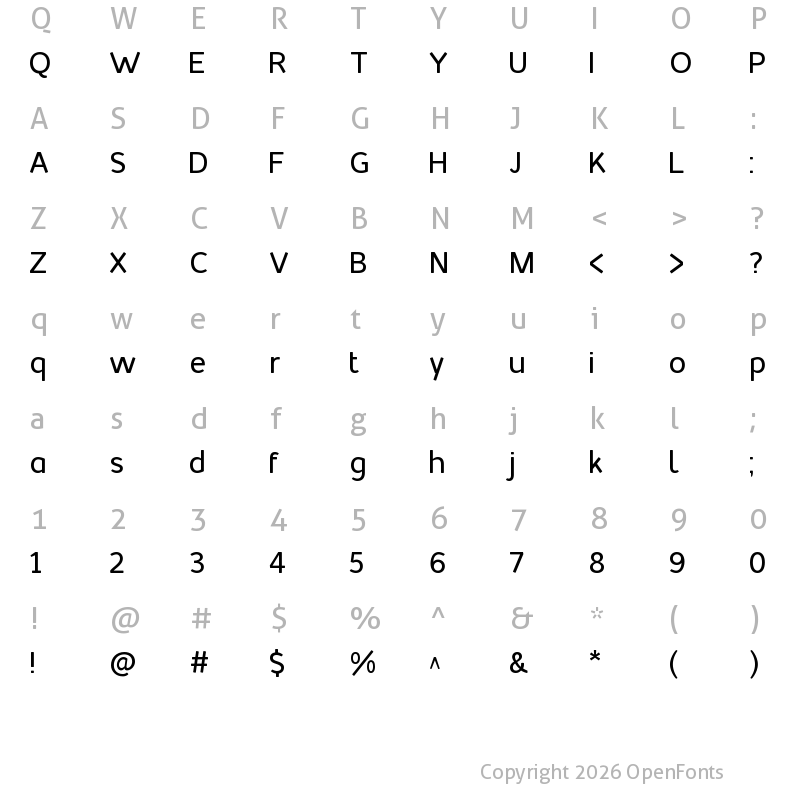 Character Map of Wence Regular