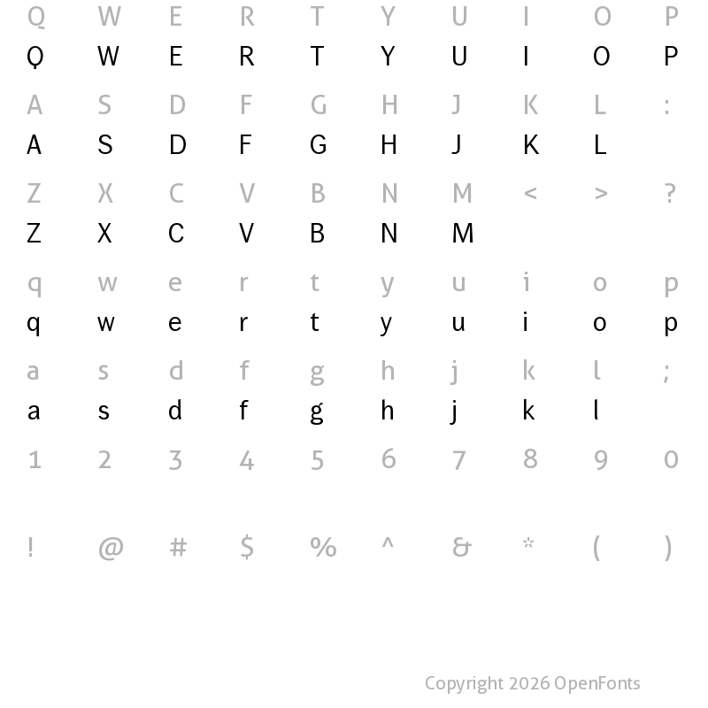 Character Map of Wendelin Regular