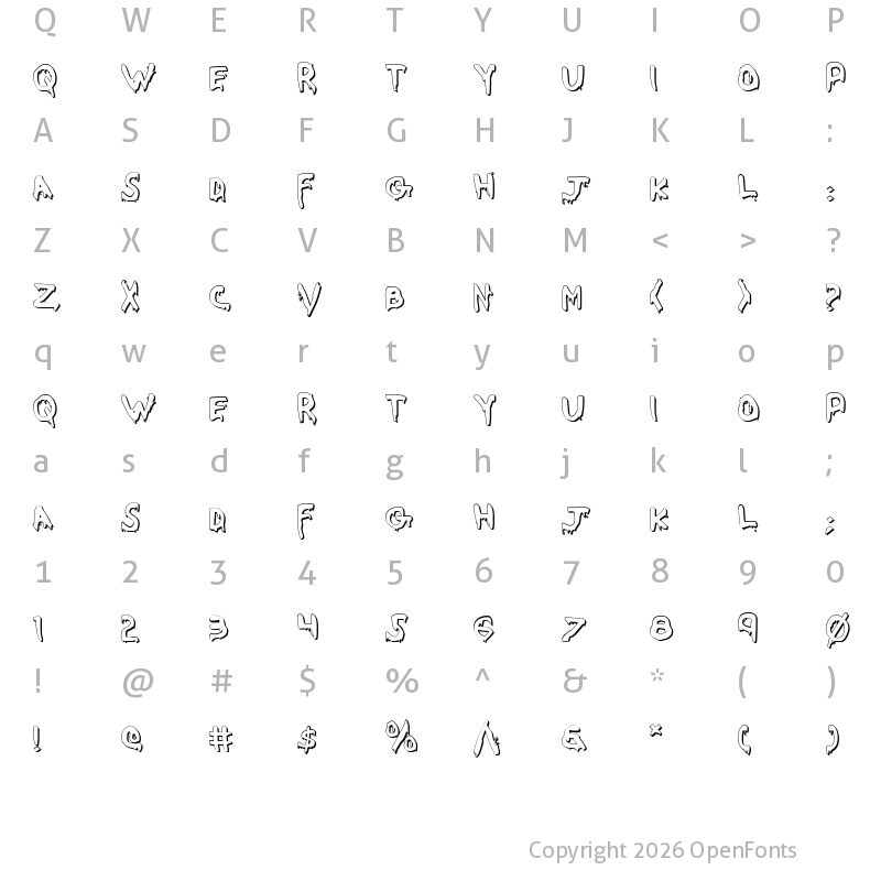 Character Map of Were-Beast Shadow Regular
