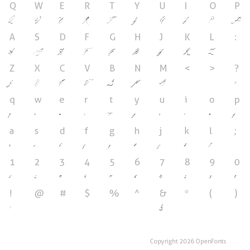 Character Map of Westring Regular