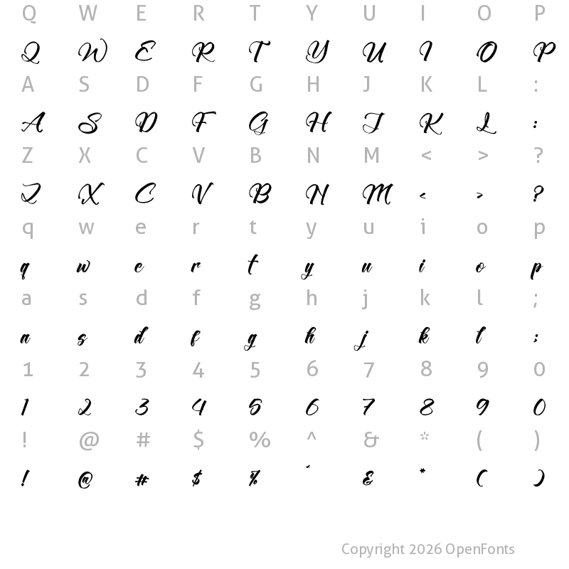 Character Map of Westron Rotterika Regular
