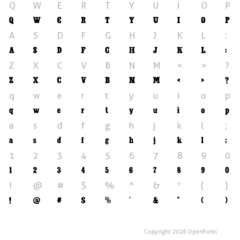 Character Map of Westroon Demo