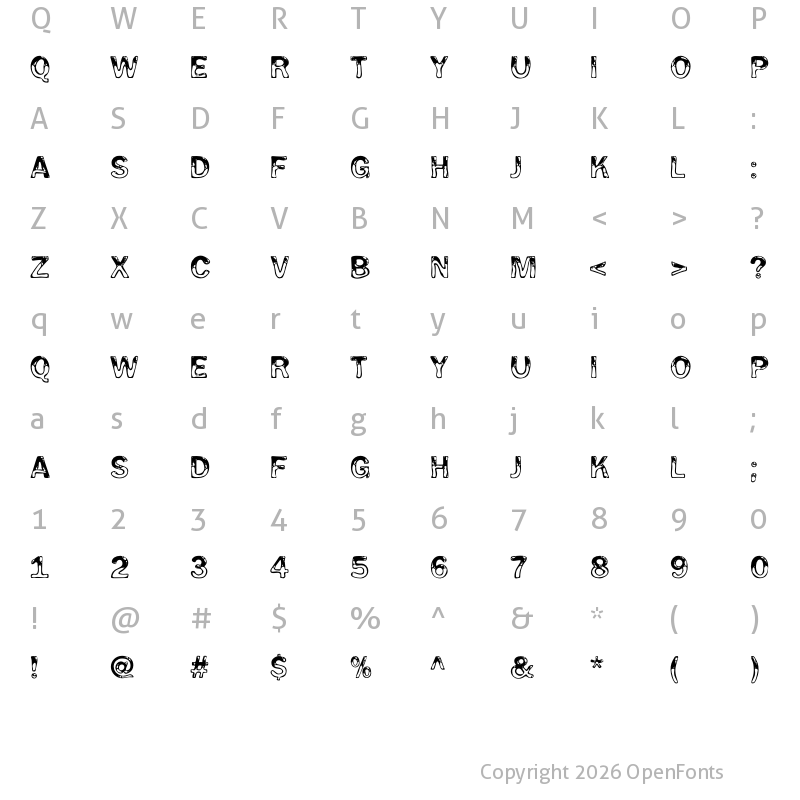 Character Map of Wet Pet Regular