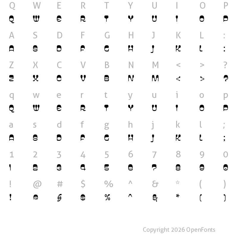 Character Map of Wetware Regular