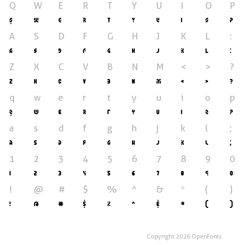 Character Map of Whatever BRK Normal