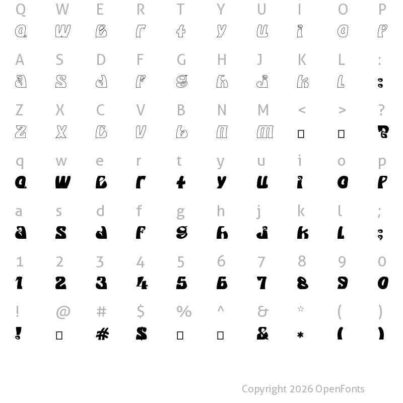 Character Map of WhimpleWhomple Regular