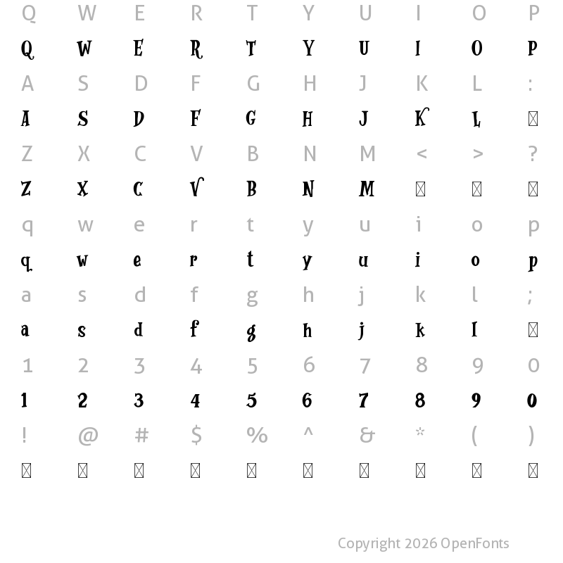 Character Map of Whimsy Dhimsy Demo