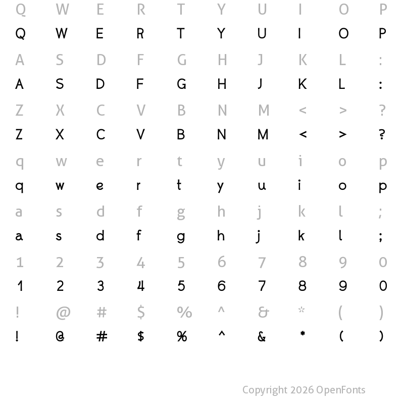 Character Map of Whipsmart Regular