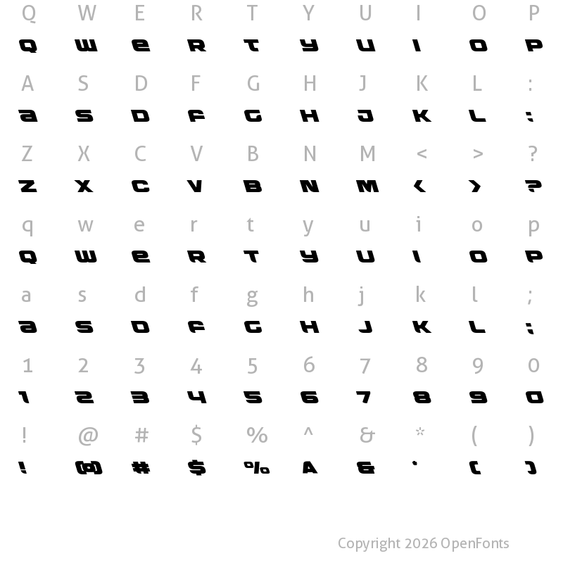 Character Map of Whiskey Girls Leftalic Italic