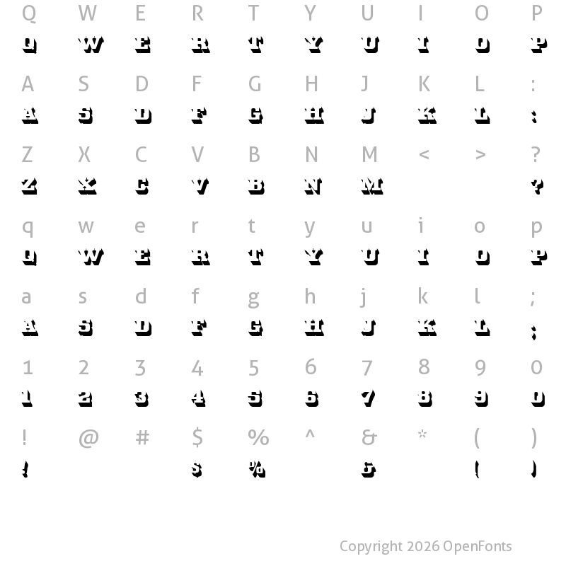 Character Map of White Bold