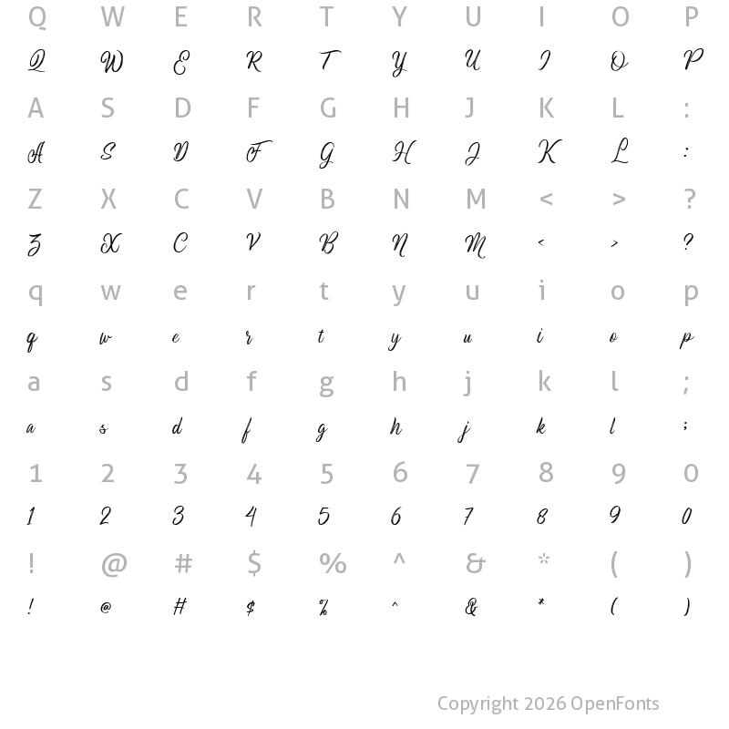 Character Map of White Monkey Regular