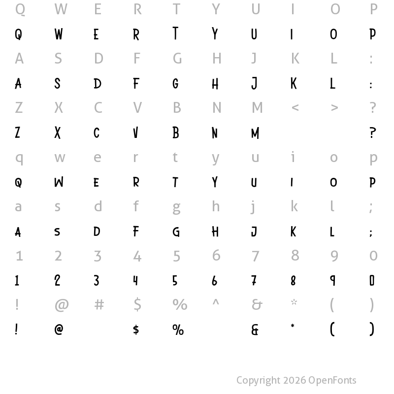 Character Map of White Smile Regular