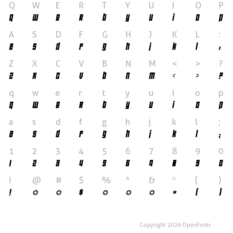 Character Map of Wide awake Black Regular