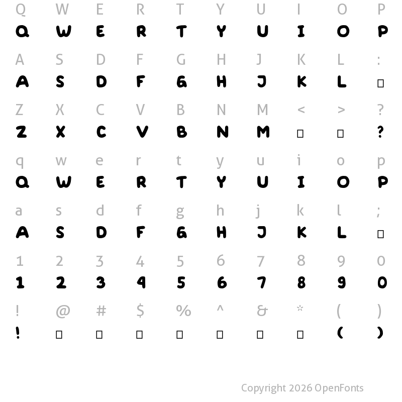 Character Map of Widound Bold