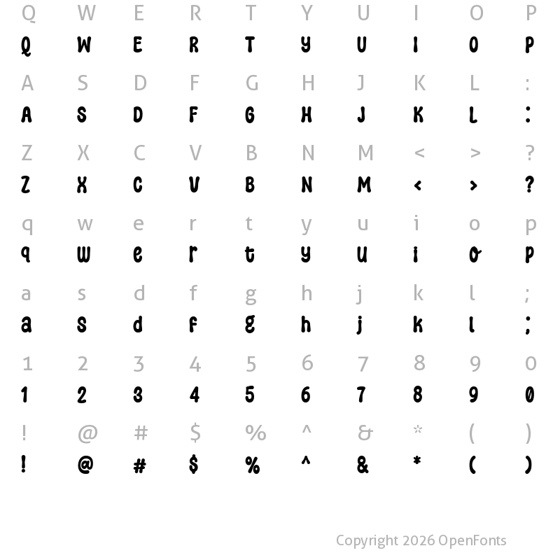 Character Map of Wiggly Curves Regular