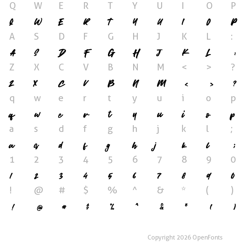 Character Map of Wild Youth Regular