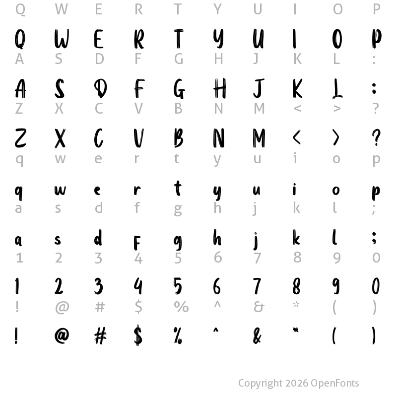 Character Map of Wildest Grass Regular