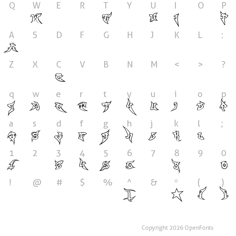 Character Map of WildStyle-Fat ?