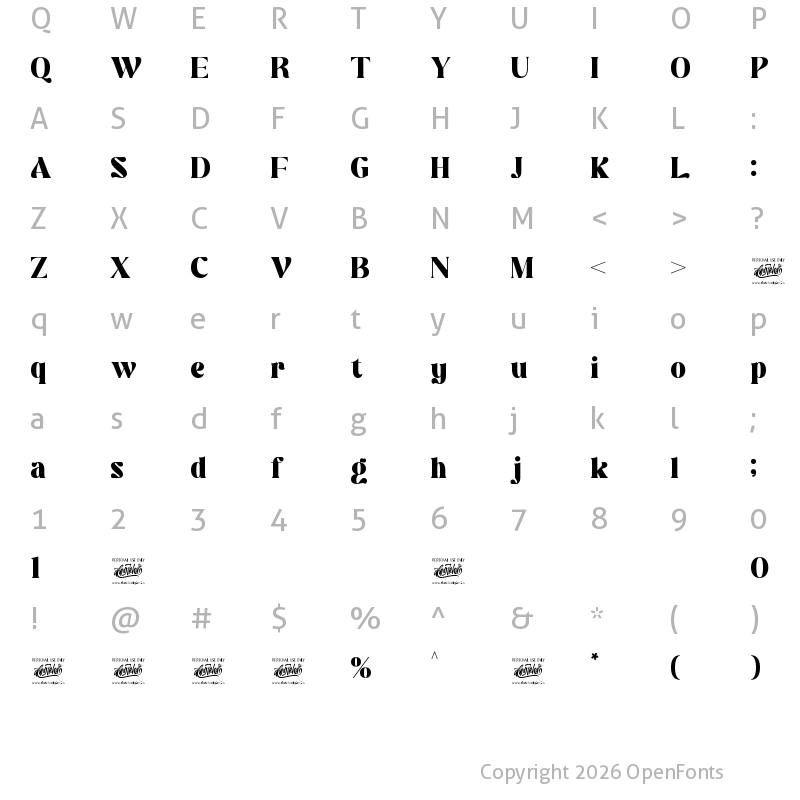Character Map of Williesh Regular