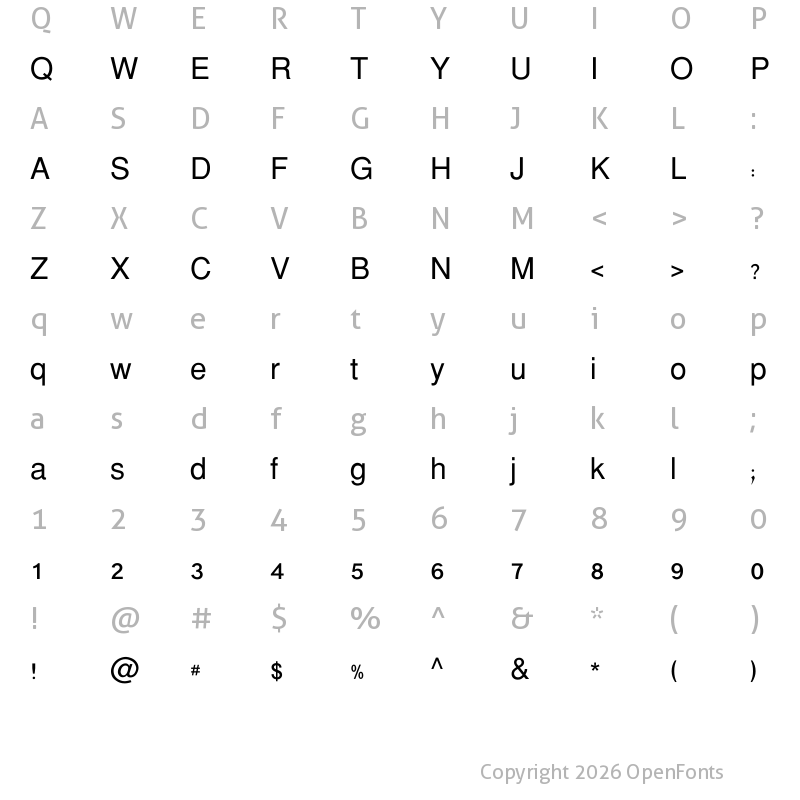 Character Map of WinSoft Serif Medium