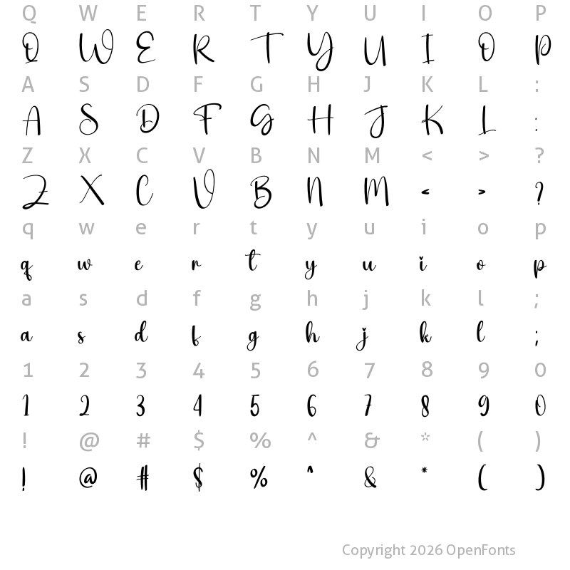 Character Map of Winsome Regular