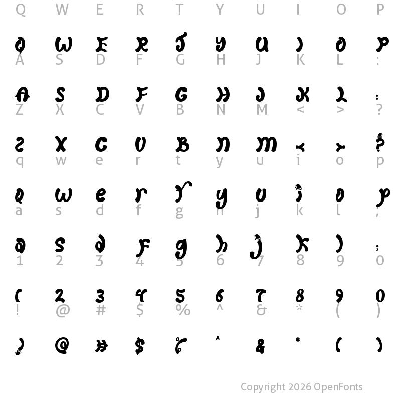 Character Map of Winter Claus Regular