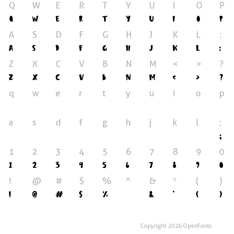 Character Map of Winter Spring Regular
