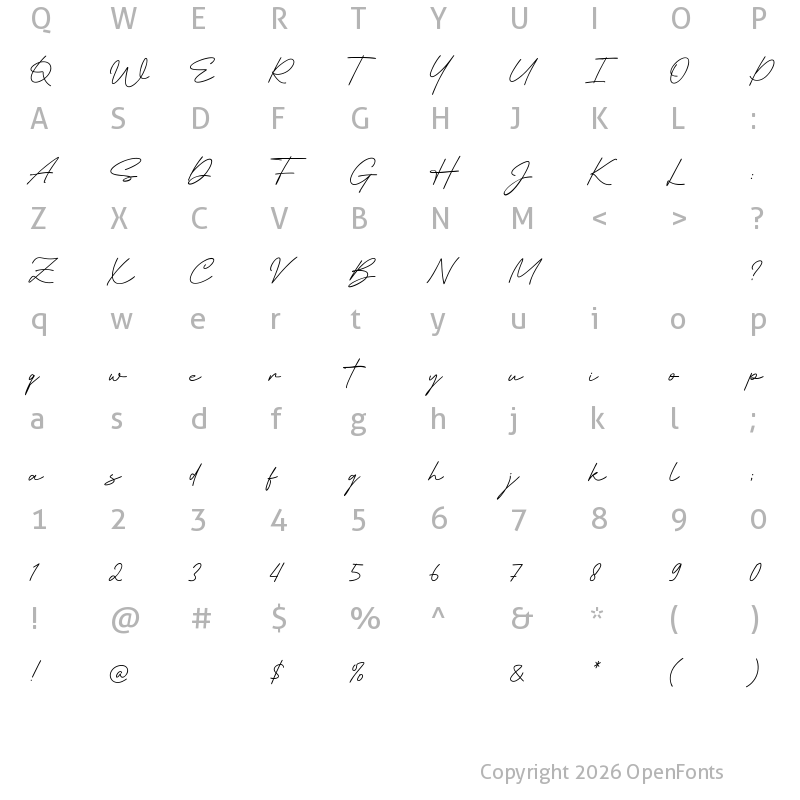 Character Map of Winter Wind Regular